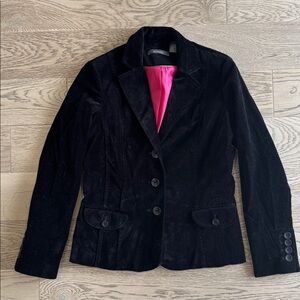 Liz Claiborne Black Velvet Blazer with Pink Lining - Petite 6